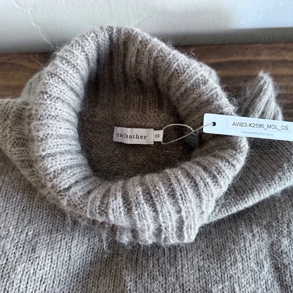 Rae Feather NWT Cozy Turtleneck Sweater - Taupe - Picture 4 of 6
